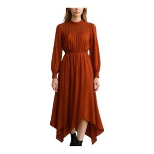 NANETTE NANETTE LEPORE
Women's Smocked Handkerchief Hem Midi Dress Size 6 NWT